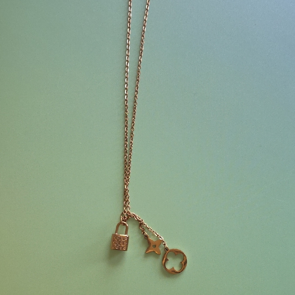 Rose Gold Tone Charm Necklace